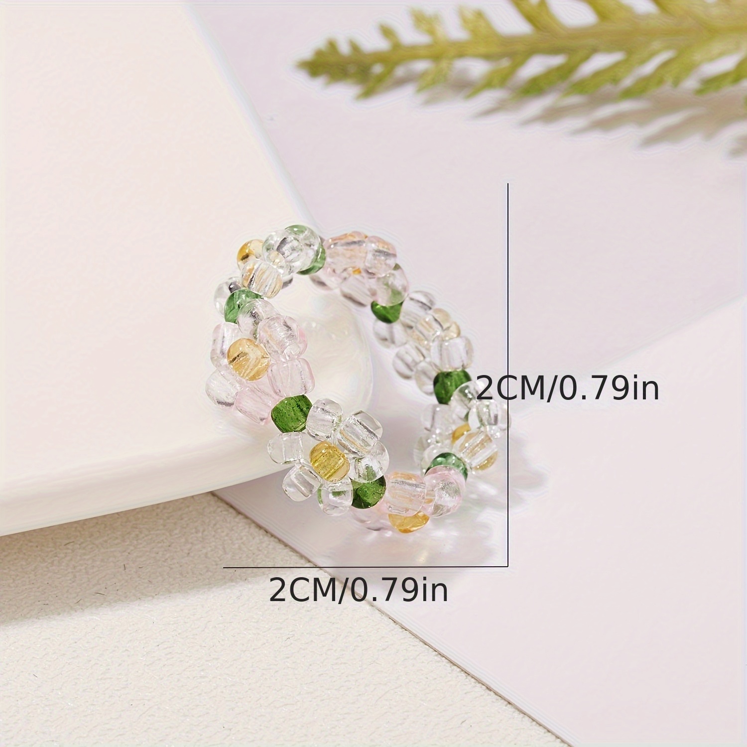Bohemian Floral Beaded Ring - Vintage Style